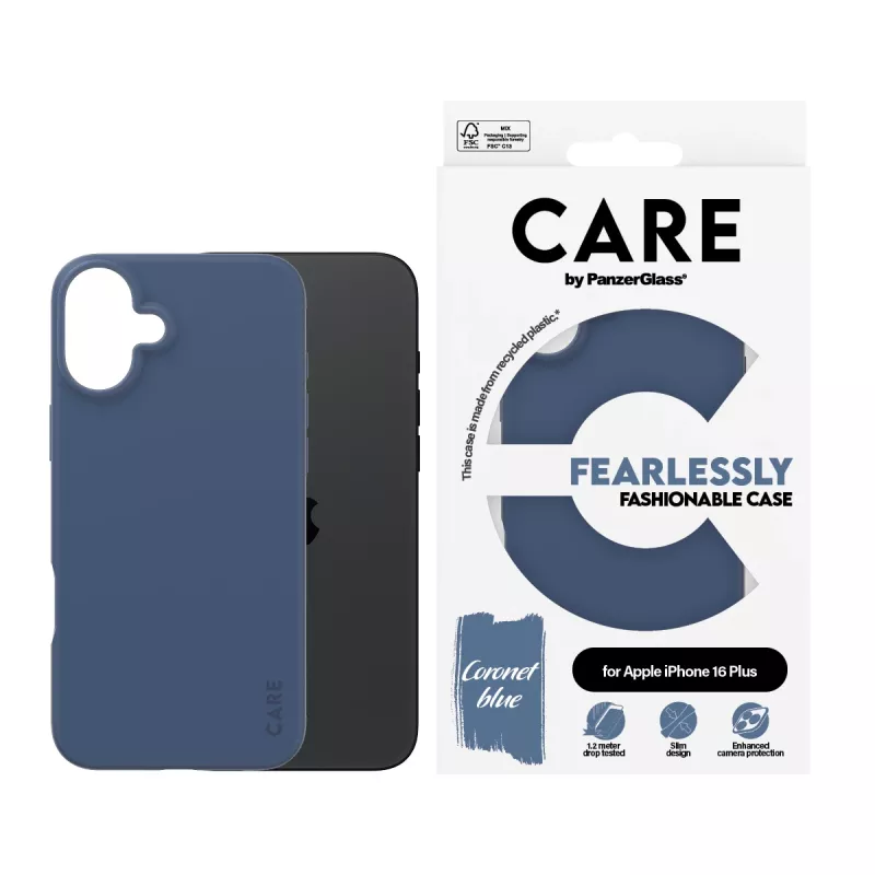 PanzerGlass CARE by Fashionable Case hoesje voor iPhone 16 Plus, blauw