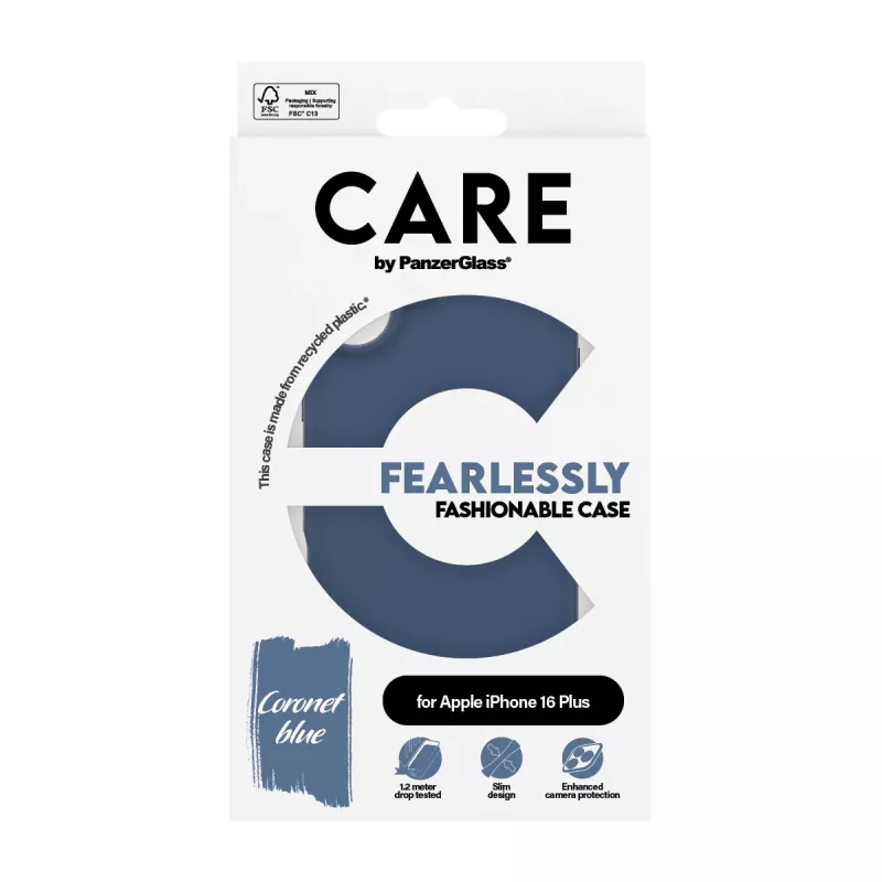 PanzerGlass CARE by Fashionable Case hoesje voor iPhone 16 Plus, blauw