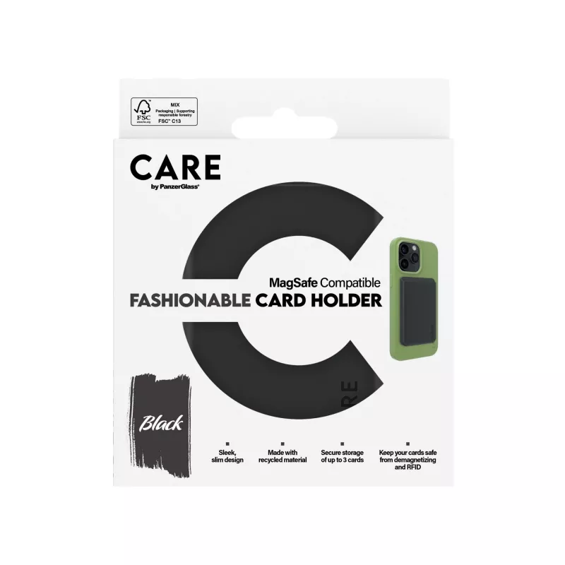 Hoesje PanzerGlass CARE by Fashionable Card Holder zwart iPhone transparant