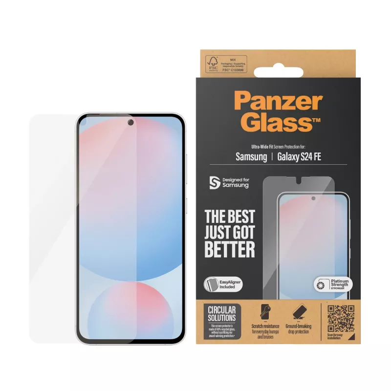 PanzerGlass® displayschermfolie Samsung Galaxy S24 FE | Ultra-Wide Fit met EasyAligner