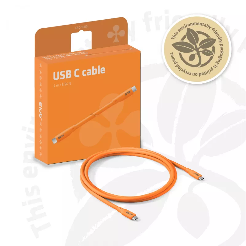 CLUB3D kabel / adapter USB-kabel USB4 Gen 2x2 2 m USB-C oranje