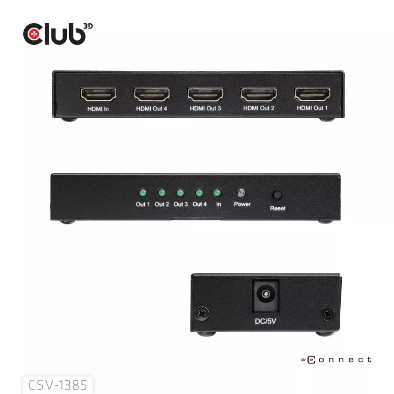 CLUB3D 1 naar 4 HDMI™ splitter 4K120Hz