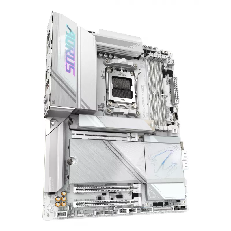 Moederbord GIGABYTE X870E AORUS PRO ICE — AMD X870E, socket AM5, ATX, DDR5, 4×DIMM, Wi‑Fi 7, 2,5Gb LAN