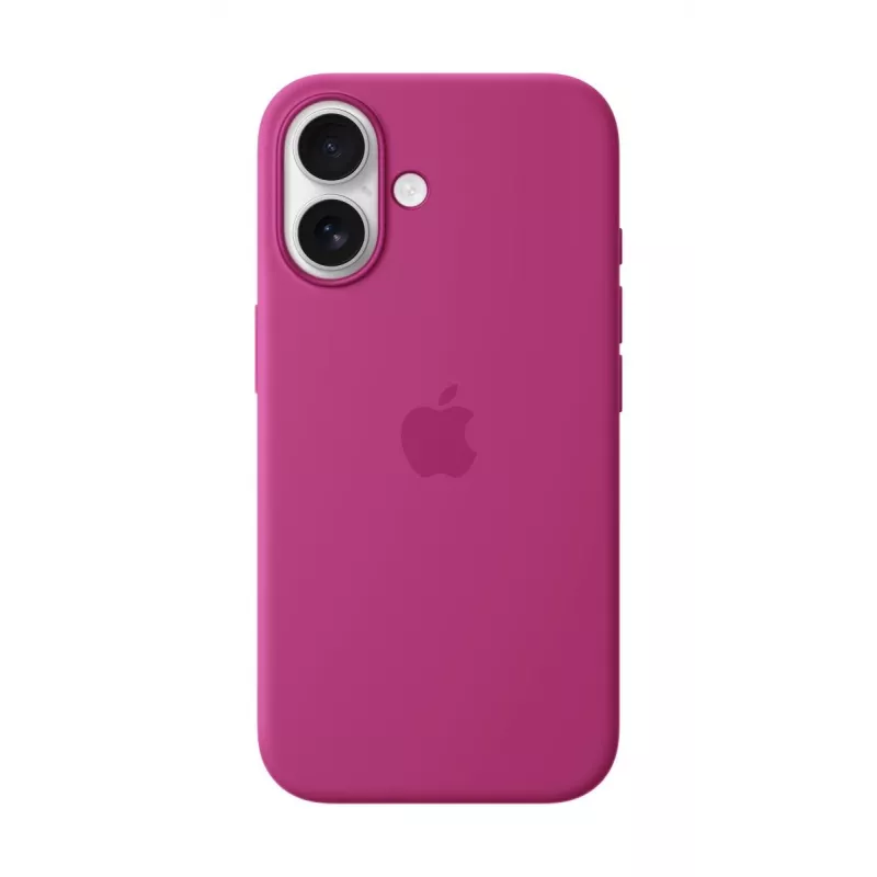 Apple silicone case met MagSafe iPhone 16 fuchsia