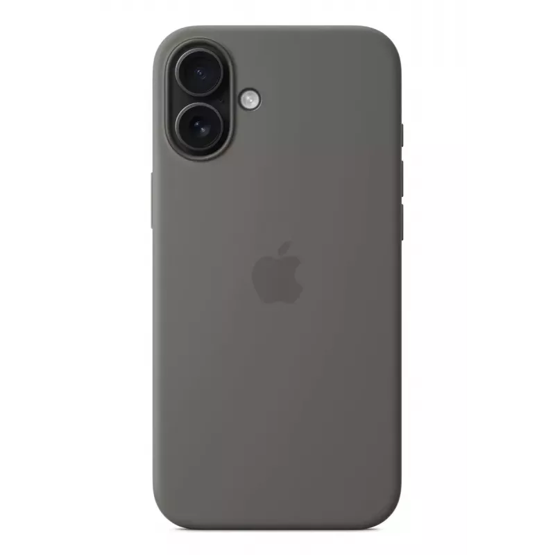 Apple silicone case met MagSafe iPhone 16 Plus Stone grijs