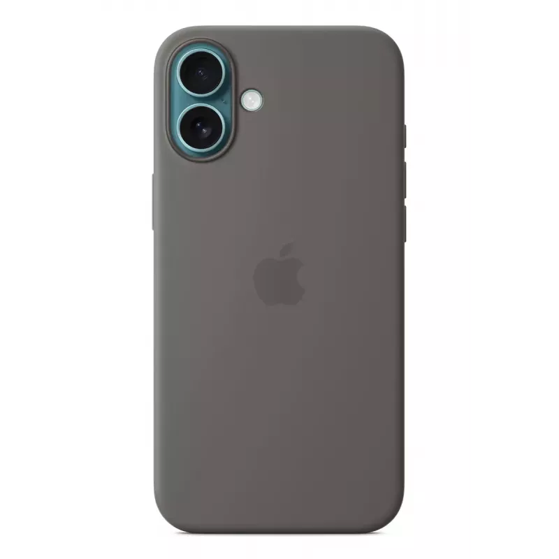 Apple silicone case met MagSafe iPhone 16 Plus Stone grijs