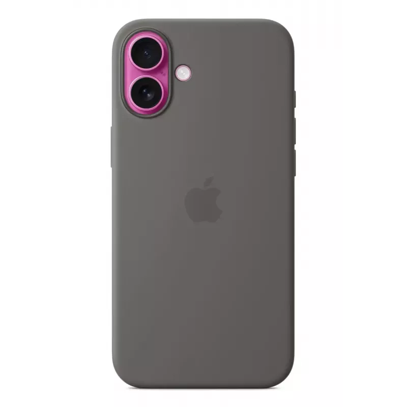 Apple silicone case met MagSafe iPhone 16 Plus Stone grijs