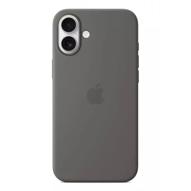 Apple silicone case met MagSafe iPhone 16 Plus Stone grijs