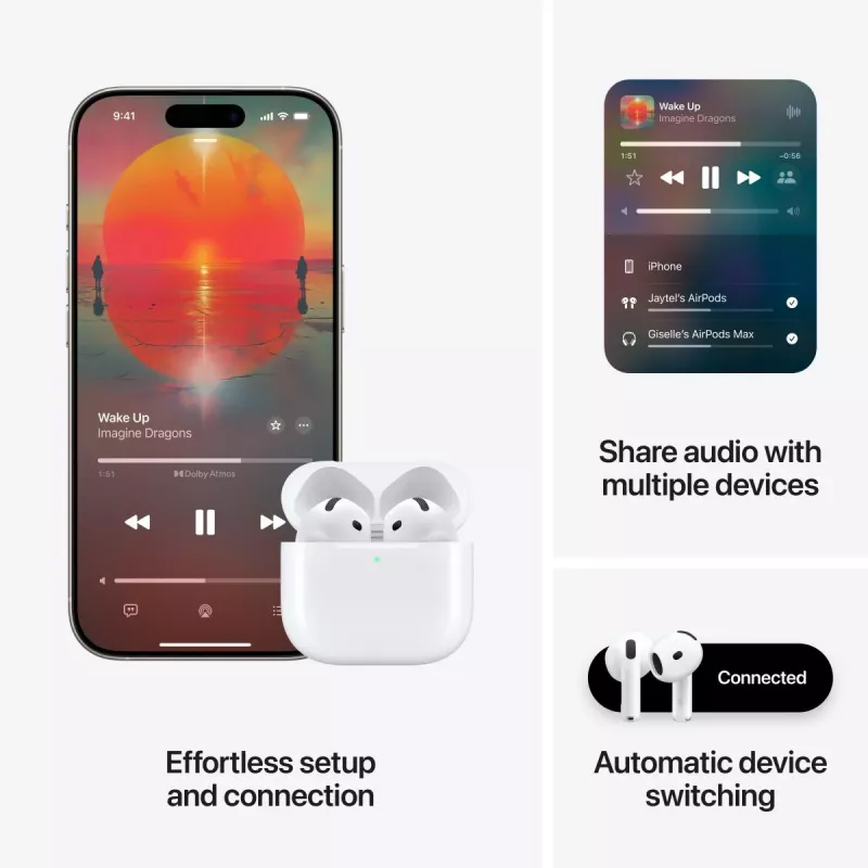 Headset Apple AirPods 4e generatie Active Noise Cancellation