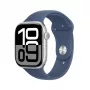 APPLE Watch Series 10 GPS + Cellular 46mm zilver aluminium behuizing met Denim Sportarmband - M/L