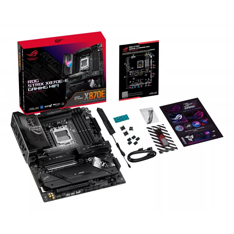 Moederbord ASUS ROG STRIX X870E-E GAMING WIFI ATX, AMD X870E, Socket AM5, DDR5, 4 DIMM, Wi-Fi 7, Bluetooth 5.4, 5Gb LAN
