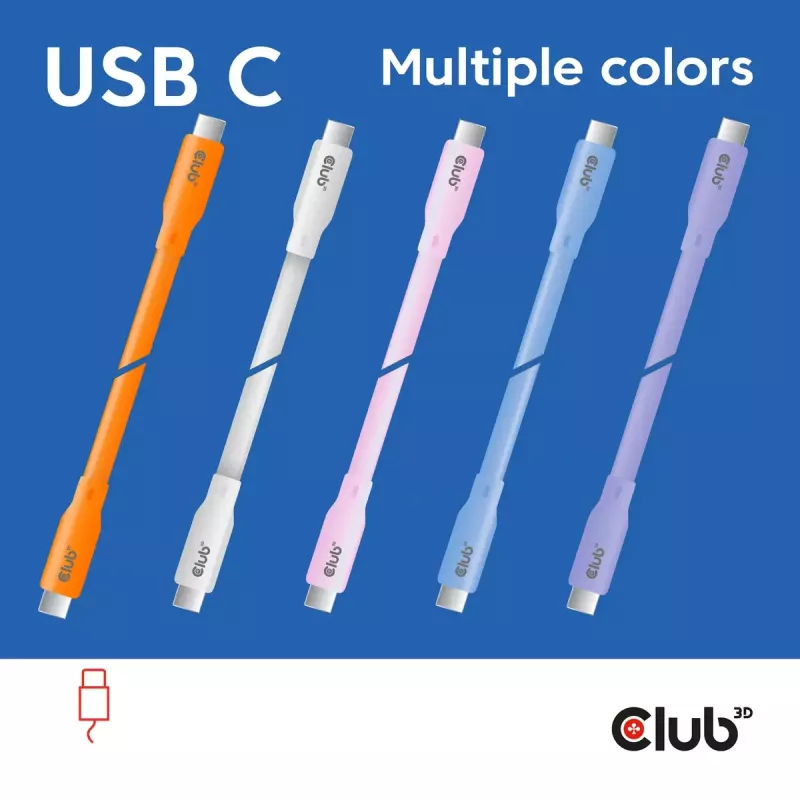 USB-C-kabel CLUB3D CAC-3004 2m paars