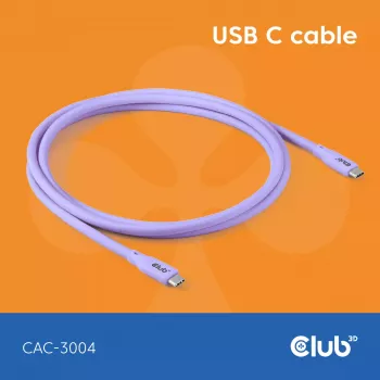 USB-C-kabel CLUB3D CAC-3004 2m paars