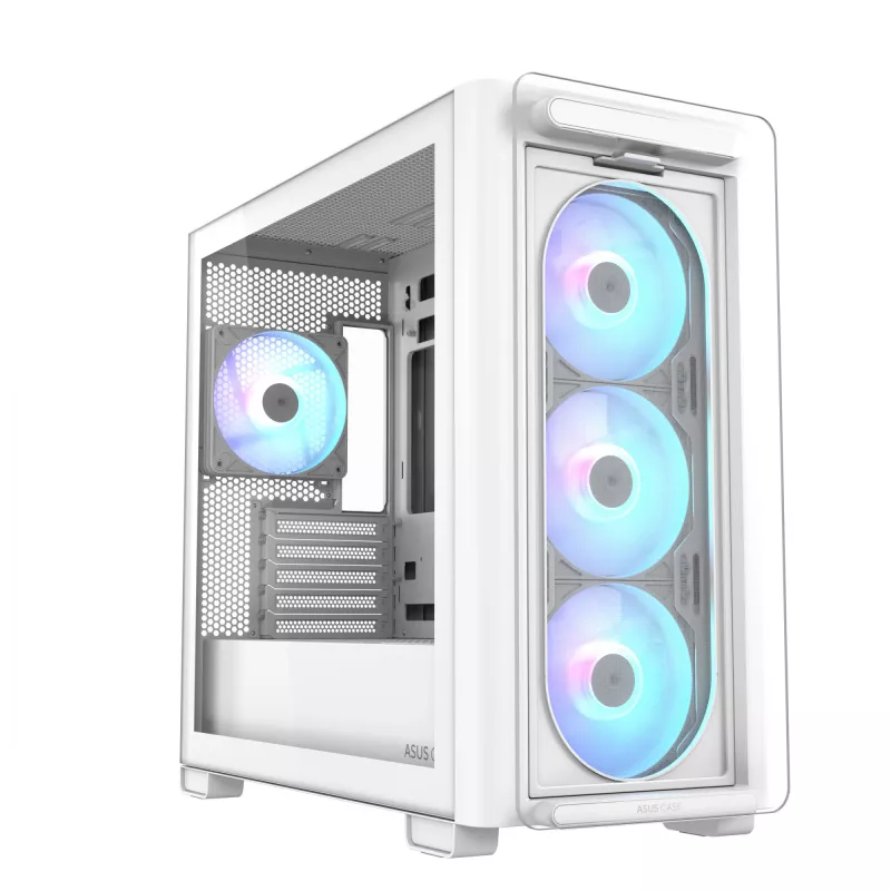 ASUS A23 PLUS TG ARGB WHITE, pc, wit, micro ATX, Mini-ITX, Multi, 16,5 cm, 38 cm