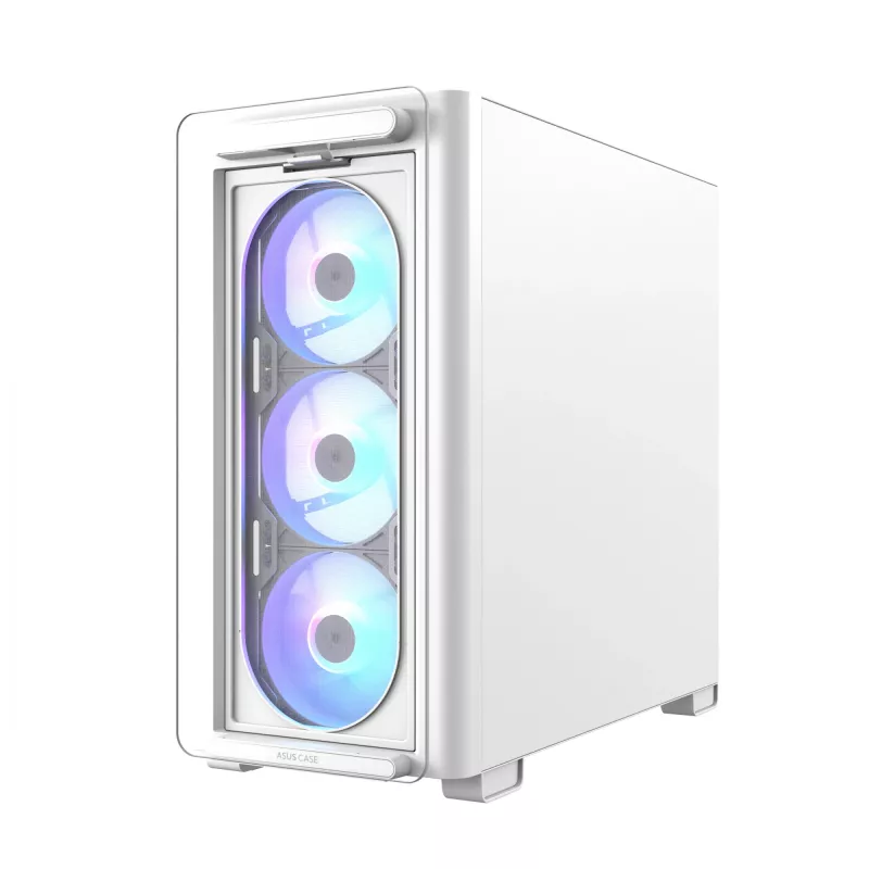 ASUS A23 PLUS TG ARGB WHITE, pc, wit, micro ATX, Mini-ITX, Multi, 16,5 cm, 38 cm