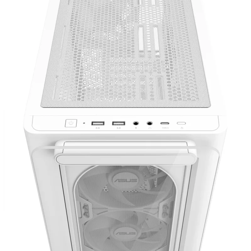 ASUS A23 PLUS TG ARGB WHITE, pc, wit, micro ATX, Mini-ITX, Multi, 16,5 cm, 38 cm
