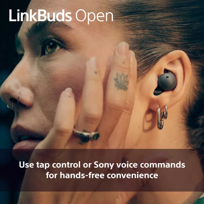 Headset Sony LinkBuds Open WFL910B — draadloos Bluetooth in-ear, 20–20.000 Hz, 10 m bereik, 63 g, zwart