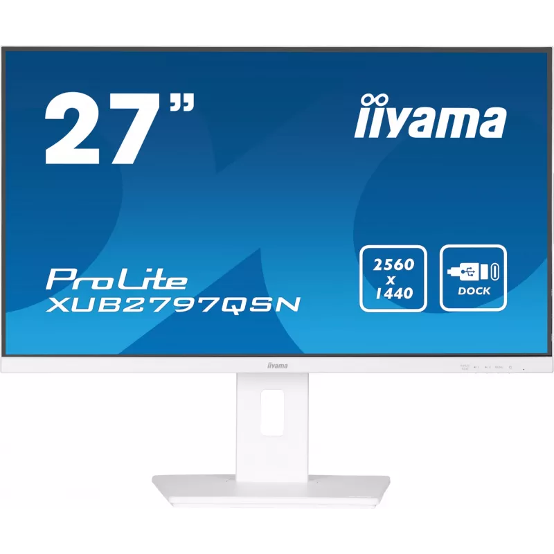 iiyama ProLite XUB2797QSN-W2 27 inch QHD IPS monitor, USB-C-dock, wit