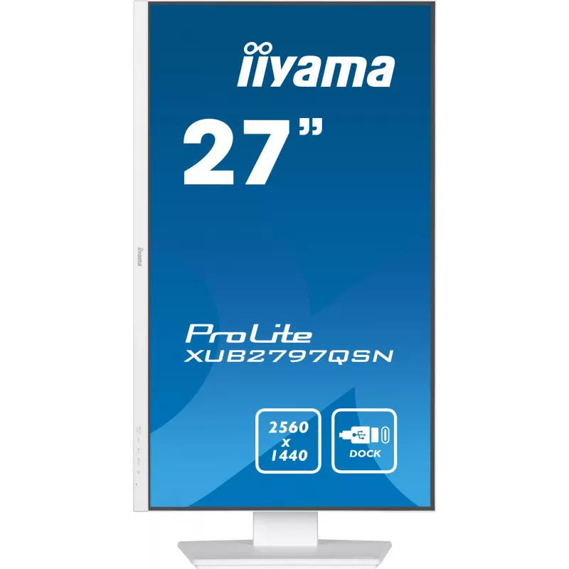 iiyama ProLite XUB2797QSN-W2 27 inch QHD IPS monitor, USB-C-dock, wit