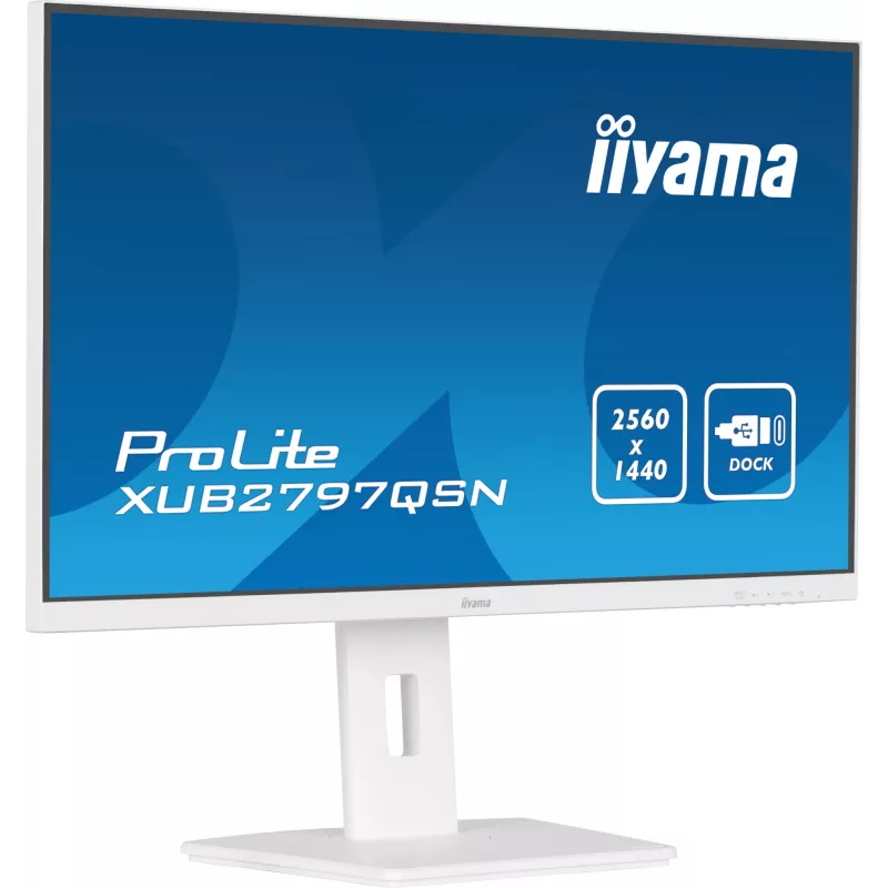iiyama ProLite XUB2797QSN-W2 27 inch QHD IPS monitor, USB-C-dock, wit