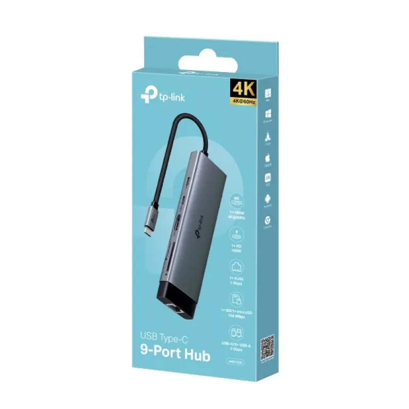 TP-Link UH9120C interface-hub USB 3.2 Gen 1 (3.1 Gen 1) Type-C 5000 Mbit/s