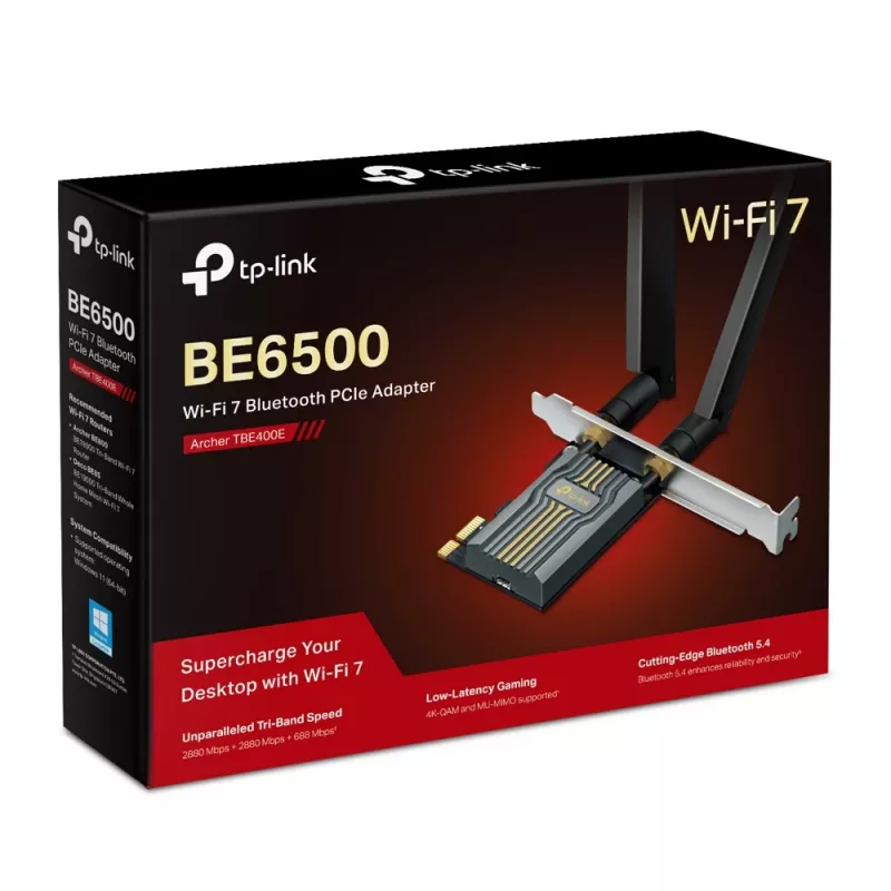 TP-Link BE6500 interne WLAN/Bluetooth 2880 Mbit/s tri-band Wi-Fi 7