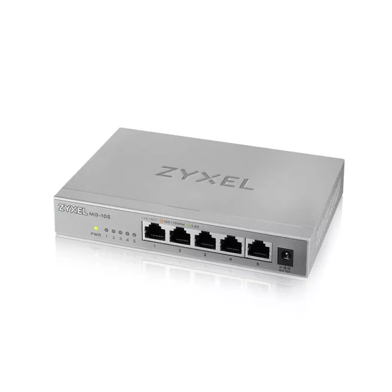 Zyxel XMG-105 unmanaged 2.5G Ethernet (100/1000/2500) grijs