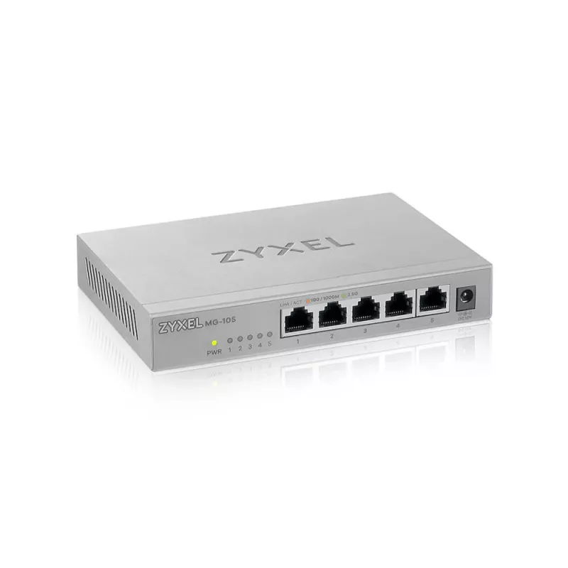 Zyxel XMG-105 unmanaged 2.5G Ethernet (100/1000/2500) grijs