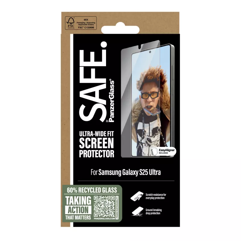 PanzerGlass SAFE. by ® screenprotector Samsung Galaxy S25 Ultra | Ultra-Wide Fit met EasyAligner