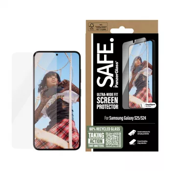 PanzerGlass SAFE. by ® screenprotector Samsung Galaxy S25 | S24 | Ultra-Wide Fit met EasyAligner