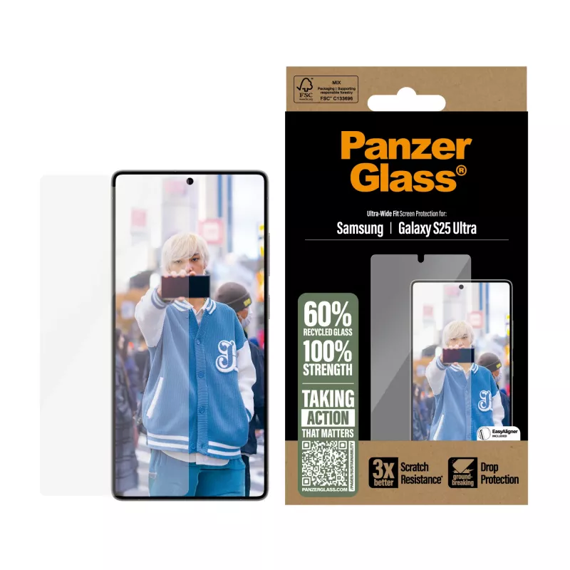 PanzerGlass ® screenprotector Samsung Galaxy S25 Ultra | Ultra-Wide Fit