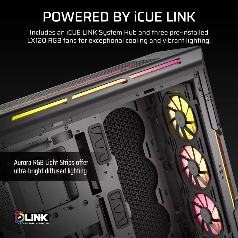 CORSAIR pc-behuizing - Icue Link 5000t Lx RGB mid-tower High-Performance