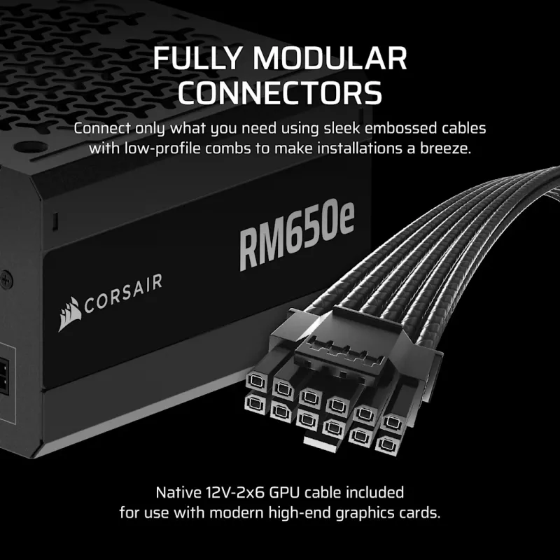 CORSAIR voeding - RMe Serie RM650e volledig modulair, stille ATX 650W