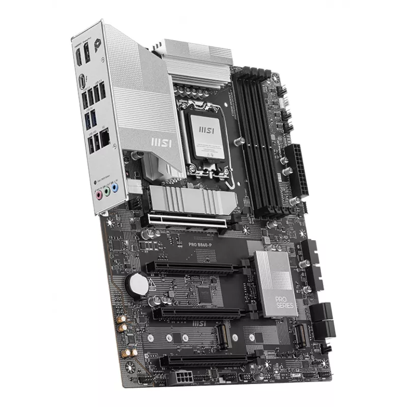 Moederbord MSI PRO B860-P — Intel B860, LGA 1851, ATX, DDR5, 4 DIMM, 3×M.2, 5Gb LAN, HDMI 2.1