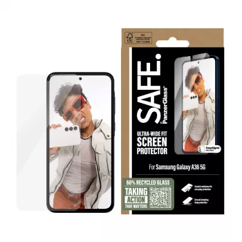 PanzerGlass SAFE. by ® displayschermfolie Samsung Galaxy A36 5G | Ultra-Wide Fit met EasyAligner