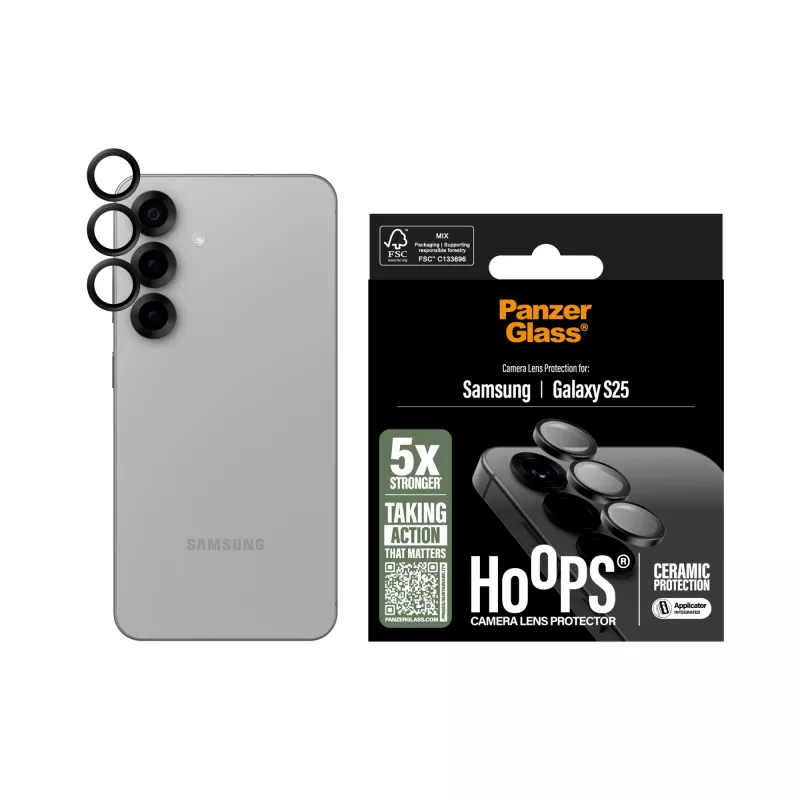 PanzerGlass ® Hoops® keramische camera-lensbescherming voor Samsung Galaxy S25