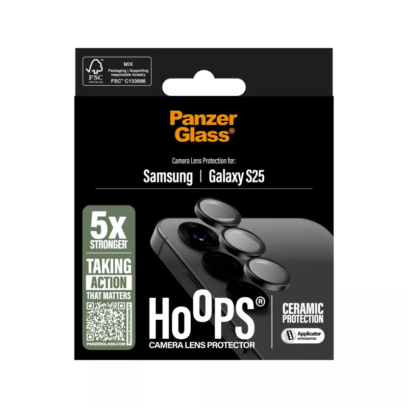 PanzerGlass ® Hoops® keramische camera-lensbescherming voor Samsung Galaxy S25