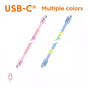 Club 3D CAC-3010 USB-C-naar-USB-C-kralenkabel, 2 m, PD 60 W, 480 Mbps, roze