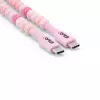 Club 3D CAC-3010 USB-C-naar-USB-C-kralenkabel, 2 m, PD 60 W, 480 Mbps, roze