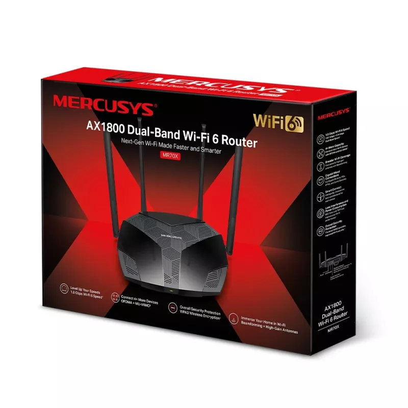 MERCUSYS MR70X draadloze router Gigabit Ethernet dual-band (2,4 GHz / 5 GHz) zwart