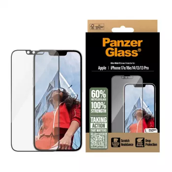 PanzerGlass ® displayschermfolie iPhone 17e | 16e | 14 | 13 | 13 Pro | Ultra-Wide Fit met EasyAligner