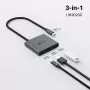 USB Type-C Hub TP-Link UH3020C — 3-poorts (HDMI, USB-A, USB-C), 5 Gbit/s, HDMI 4K@60Hz, PD tot 100W, aluminium, 0,18 m kabel