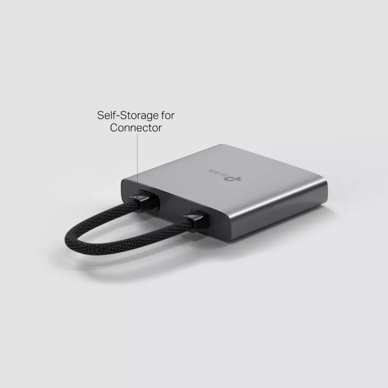 USB Type-C Hub TP-Link UH3020C — 3-poorts (HDMI, USB-A, USB-C), 5 Gbit/s, HDMI 4K@60Hz, PD tot 100W, aluminium, 0,18 m kabel