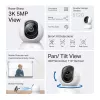 TP-Link Tapo Pan/Tilt AI Home Security Wi-Fi Camera SPEC: 3K 5MP (2880×1620), 2.4 GHz, horizontaal 360º