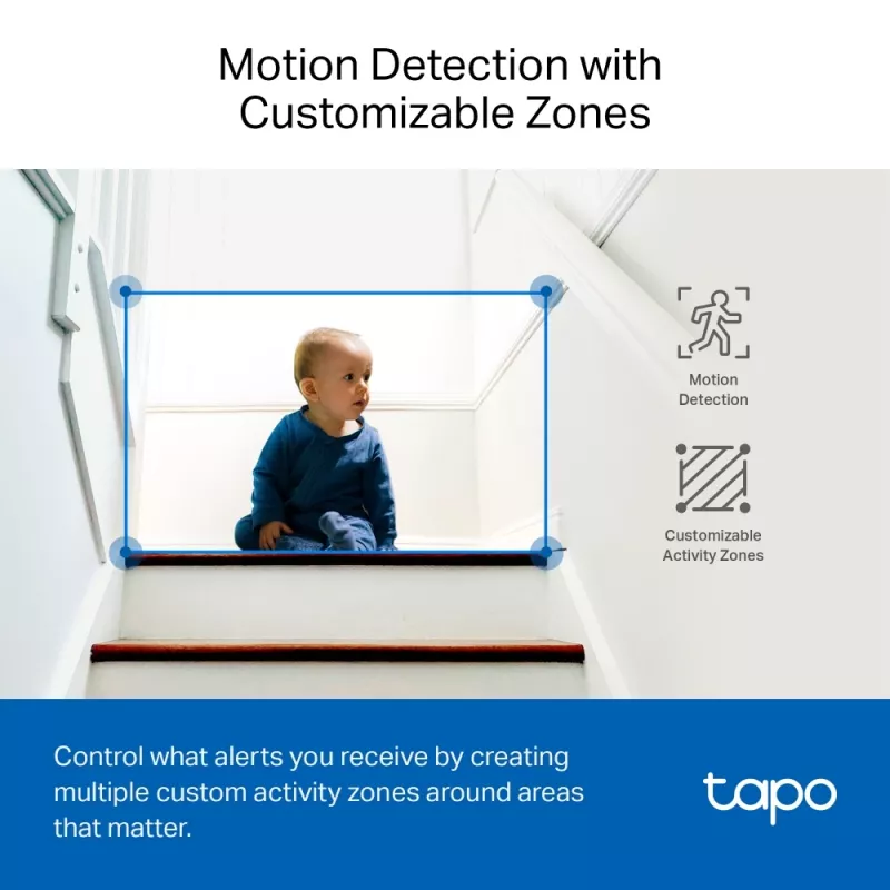 TP-Link Tapo Pan/Tilt AI Home Security Wi-Fi Camera SPEC: 3K 5MP (2880×1620), 2.4 GHz, horizontaal 360º