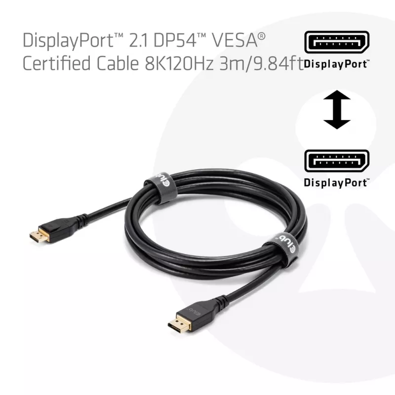 CLUB3D DisplayPort™ 2.1 DP54™ VESA® gecertificeerde kabel 8K120Hz 3m/ 9.84ft