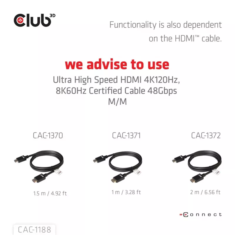Adapter club 3d Mini DisplayPort 1.4 naar HDMI 8K60Hz M/F, Mini DisplayPort stekker
