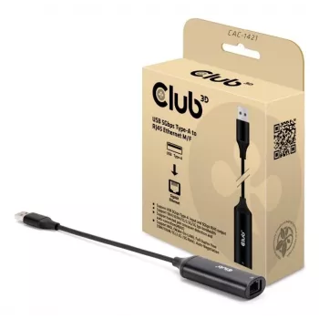 Kabel-genderadapter CLUB3D CAC-1421 USB Type-A naar RJ45 0,245 m zwart