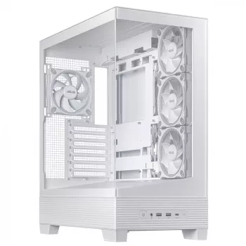 PC-behuizing ASUS A31 Plus TG ARGB WHITE Midi Tower — ATX, Tempered Glass, ARGB, 3x120mm + 1x120mm ventilator, 38 cm GPU, 165 mm CPU-koeler