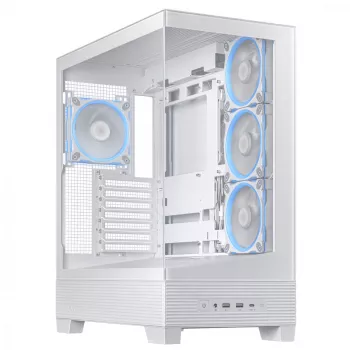 PC-behuizing ASUS A31 Plus TG ARGB WHITE Midi Tower — ATX, Tempered Glass, ARGB, 3x120mm + 1x120mm ventilator, 38 cm GPU, 165 mm CPU-koeler